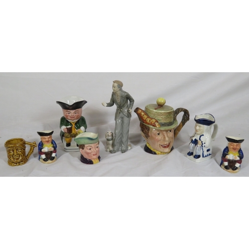 61 - Various vintage toby jugs, etc, in box