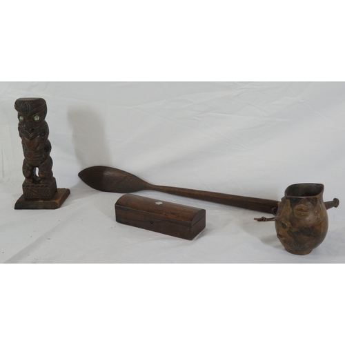 65 - Assorted Māori carved timber Tribal items