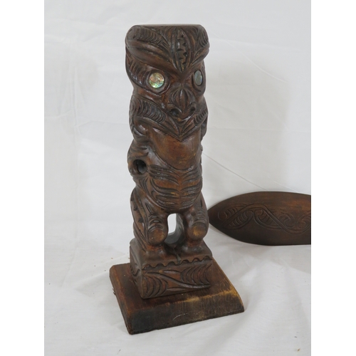 65 - Assorted Māori carved timber Tribal items