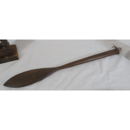 65 - Assorted Māori carved timber Tribal items