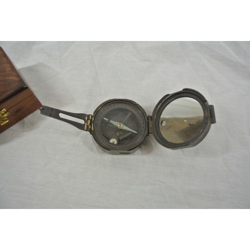 66 - Mariners chrome hand held folding compass stamped 'Stanley, London'