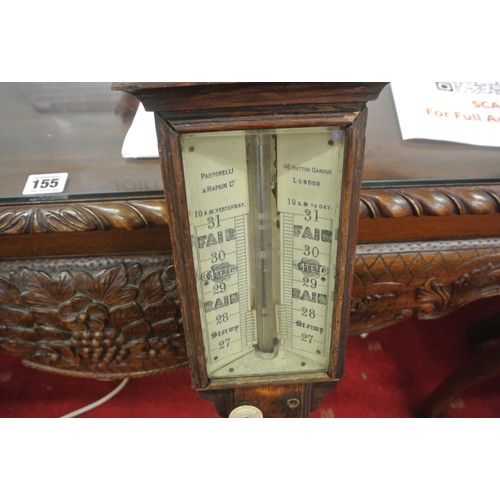 146 - Admiral Fitzroy stick barometer by Pastorelli & Rapkin Ltd, Hatton Garden, London