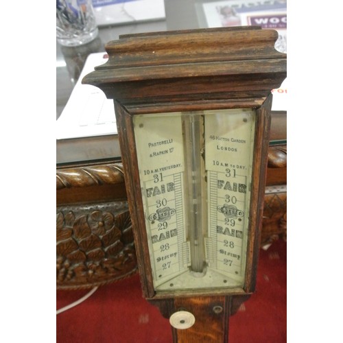 146 - Admiral Fitzroy stick barometer by Pastorelli & Rapkin Ltd, Hatton Garden, London