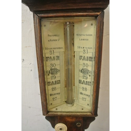 146 - Admiral Fitzroy stick barometer by Pastorelli & Rapkin Ltd, Hatton Garden, London