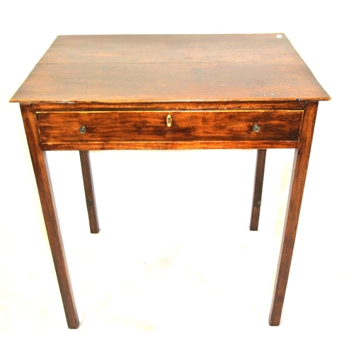 69 - Edwardian style side or hall table with frieze drawer, on square legs
