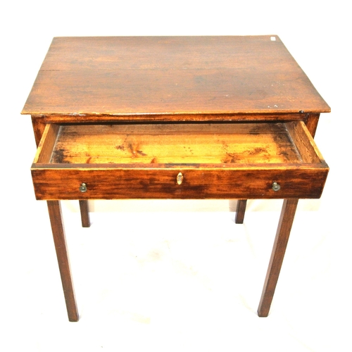 69 - Edwardian style side or hall table with frieze drawer, on square legs