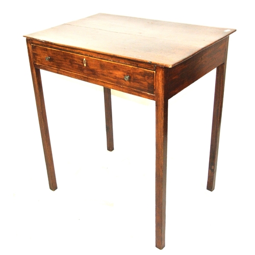 69 - Edwardian style side or hall table with frieze drawer, on square legs