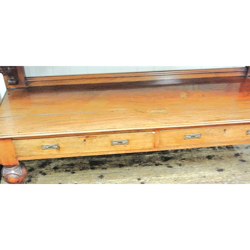 70 - Victorian mahogany 3 tier dumbwaiter with scroll and grape decorated pierced back and columns, 2 dra... 