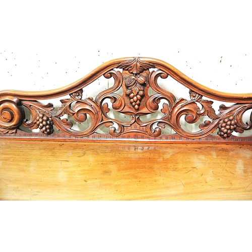 70 - Victorian mahogany 3 tier dumbwaiter with scroll and grape decorated pierced back and columns, 2 dra... 