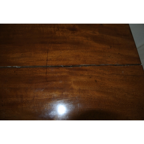 80 - Edwardian mahogany Pembroke table with drop leaves, frieze drawer, on turned column, on quadrapod wi... 