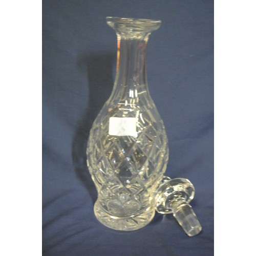 222 - Waterford Crystal cut glass baluster shaped decanter with diamond decoration & stopper