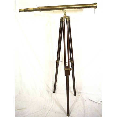 107 - Mariners adjustable brass telescope on telescopic stand