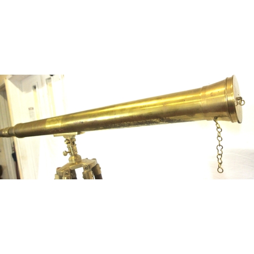 107 - Mariners adjustable brass telescope on telescopic stand
