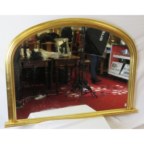 192 - Edwardian style domed gilt framed overmantle mirror.