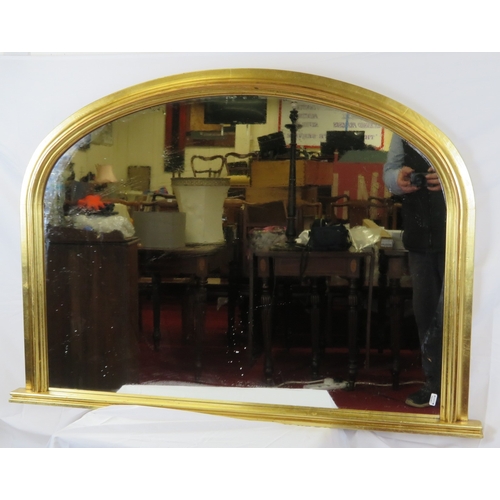 192 - Edwardian style domed gilt framed overmantle mirror.