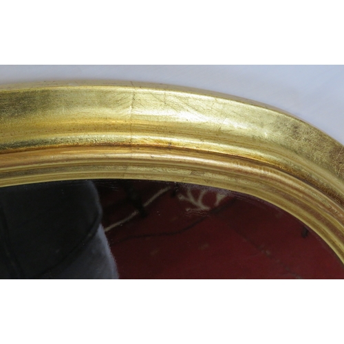 192 - Edwardian style domed gilt framed overmantle mirror.