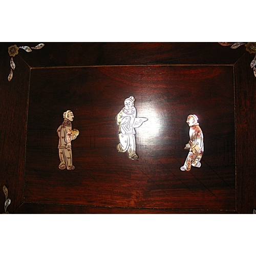 201 - Quartetto nest of 4 graduated Oriental tables with Mother of Pearl foliate and figured inlay