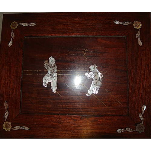 201 - Quartetto nest of 4 graduated Oriental tables with Mother of Pearl foliate and figured inlay