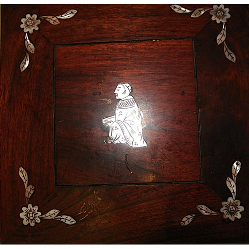 201 - Quartetto nest of 4 graduated Oriental tables with Mother of Pearl foliate and figured inlay