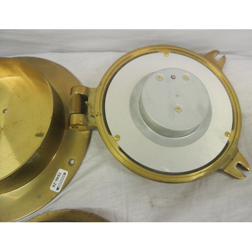208 - Royal Mariner round ships barometer with enamel dial, together with pressure gauge & ship's bell