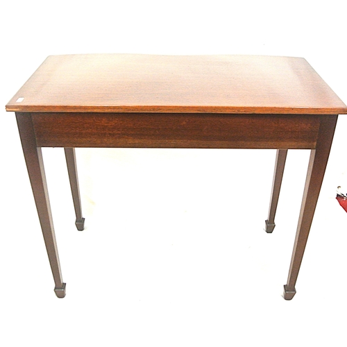 79 - Edwardian design serpentine fronted hall or side table with reded borders, frieze drawers with drop ... 