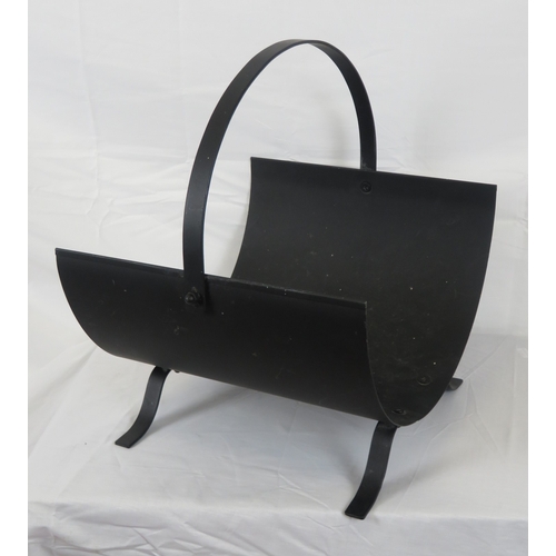88 - Art Deco style wrought iron coal hod with shaped handle