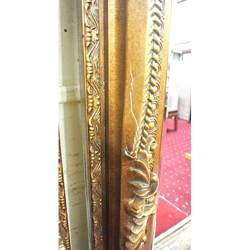 90 - Pair of Regency style gilt framed bevelled glass mirrors with ornate foliate, scroll and beaded deco... 