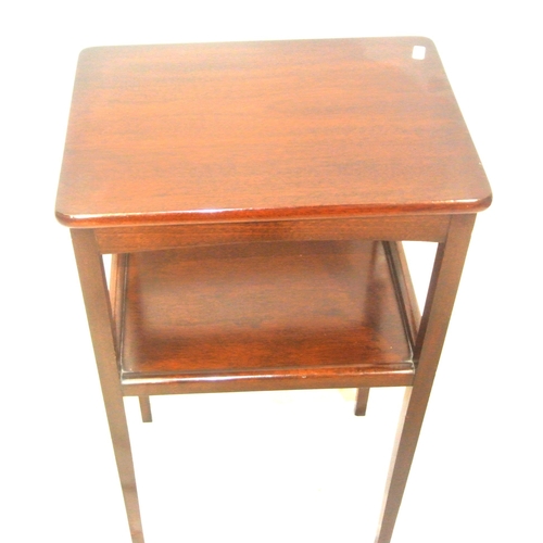 91 - Edwardian style 2-tier occasional table with square tapering legs