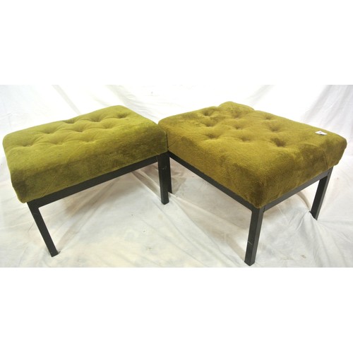 74 - Pair of stools with buttoned upholstered tops