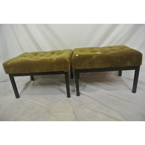 97 - Pair of upholstered stools with buttoned tops