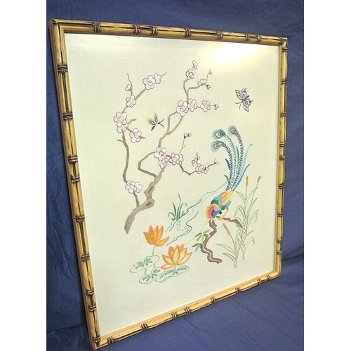 237 - Edwardian style framed tapestry with foliate decoration 52x46cm