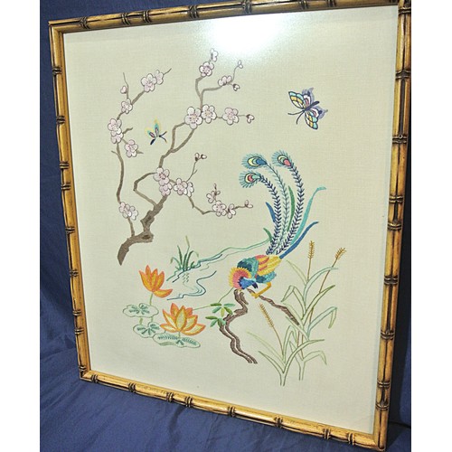 237 - Edwardian style framed tapestry with foliate decoration 52x46cm