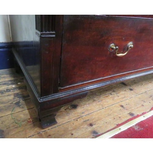 315 - Edwardian inlaid and crossbanded mahogany chest of 2 short & 3 long drawers with brass drop handles,... 