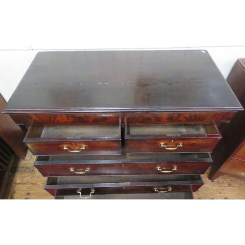 315 - Edwardian inlaid and crossbanded mahogany chest of 2 short & 3 long drawers with brass drop handles,... 