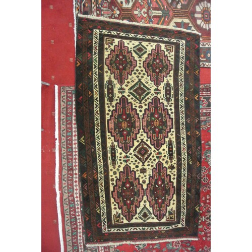 341 - Full pile fine hand woven Afghan Beluchi nomadic rug 200 x 110 cm