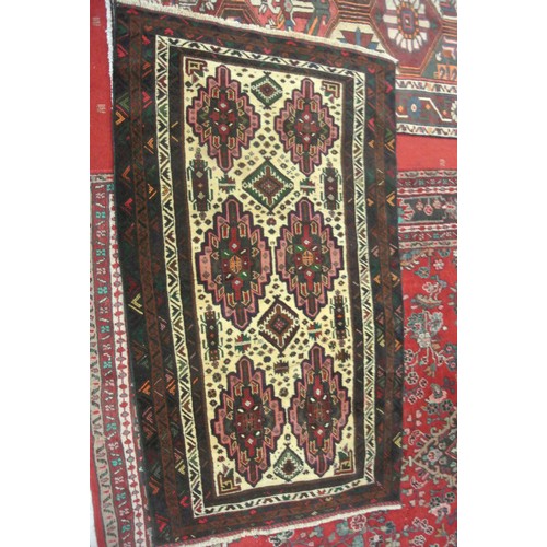 341 - Full pile fine hand woven Afghan Beluchi nomadic rug 200 x 110 cm