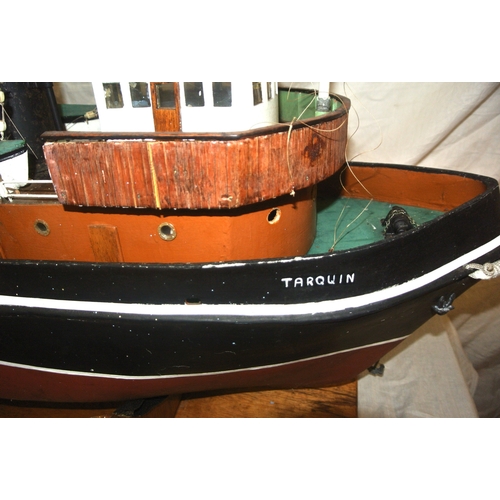 318 - Hand made model of steamship 'Tarquin' on stand