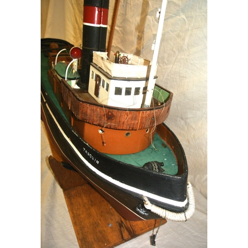 318 - Hand made model of steamship 'Tarquin' on stand