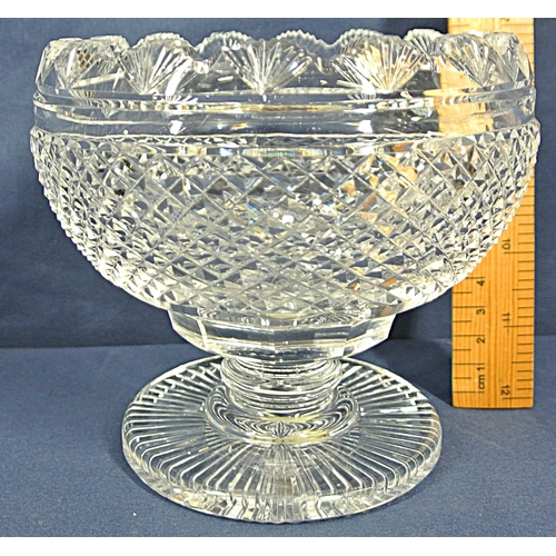 303 - Waterford Crystal cut glass 'Hibernia' pattern fruit or flower bowl with ornate hobnail decoration