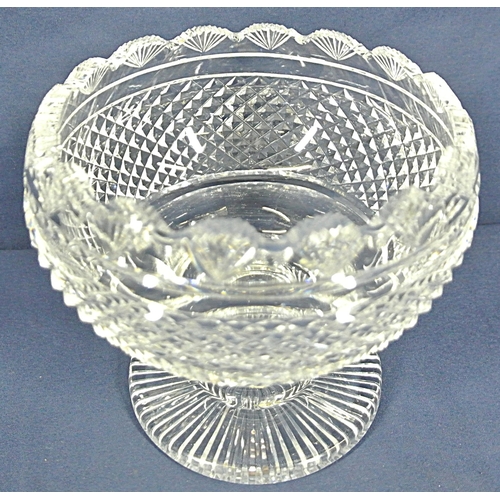 303 - Waterford Crystal cut glass 'Hibernia' pattern fruit or flower bowl with ornate hobnail decoration