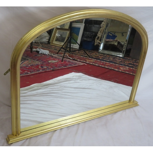 319 - Victorian design gilt framed domed overmantle mirror