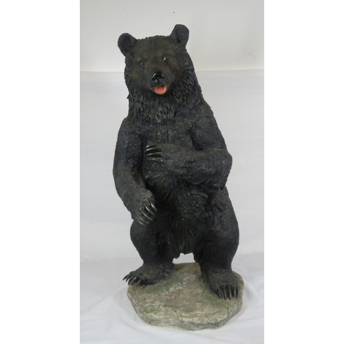 343 - Ornate carved Austrian black bear on shaped base