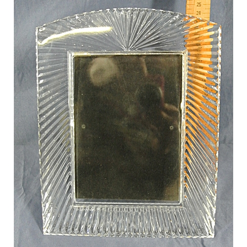 347 - Waterford Crystal photograph frame with faceted decoration H 28cm x 22cm