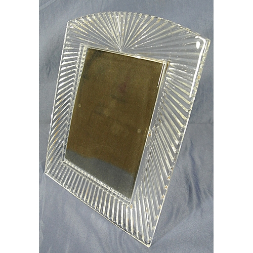 347 - Waterford Crystal photograph frame with faceted decoration H 28cm x 22cm