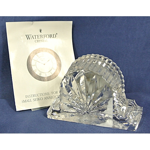 349 - Waterford Crystal domed desk clock with faceted decoration