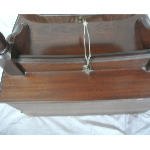 351 - Teak framed cheval mirror with domed top, turned columns, base with drawer, on bracket feet