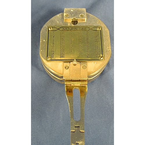 357 - Ornate Mariners brass handheld folding compass
