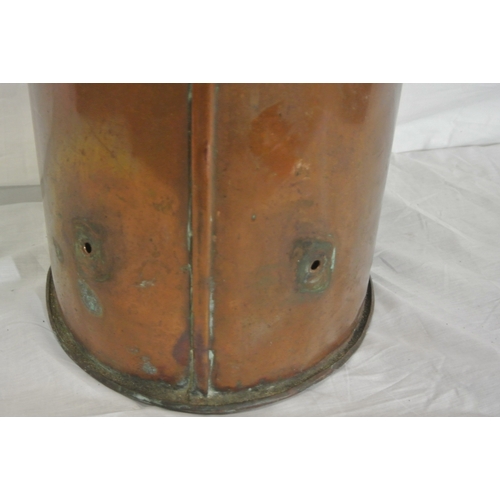 361 - Georgian style copper coal hod of round tapering form