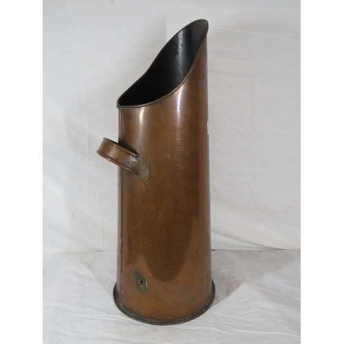 361 - Georgian style copper coal hod of round tapering form