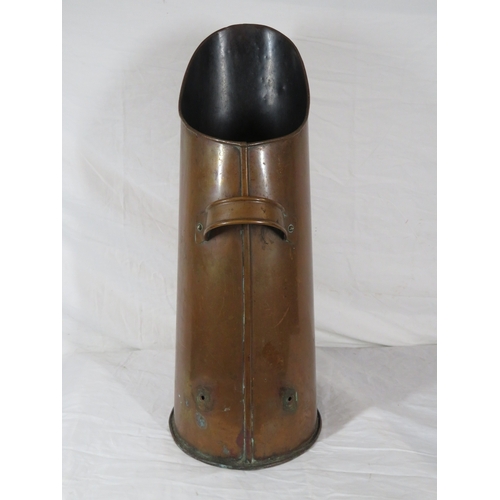 361 - Georgian style copper coal hod of round tapering form